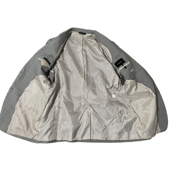 Size-Large Banana Republic Italian Fabric Blazer 44R Gray Windowpane Mens Coat - Picture 8 of 12